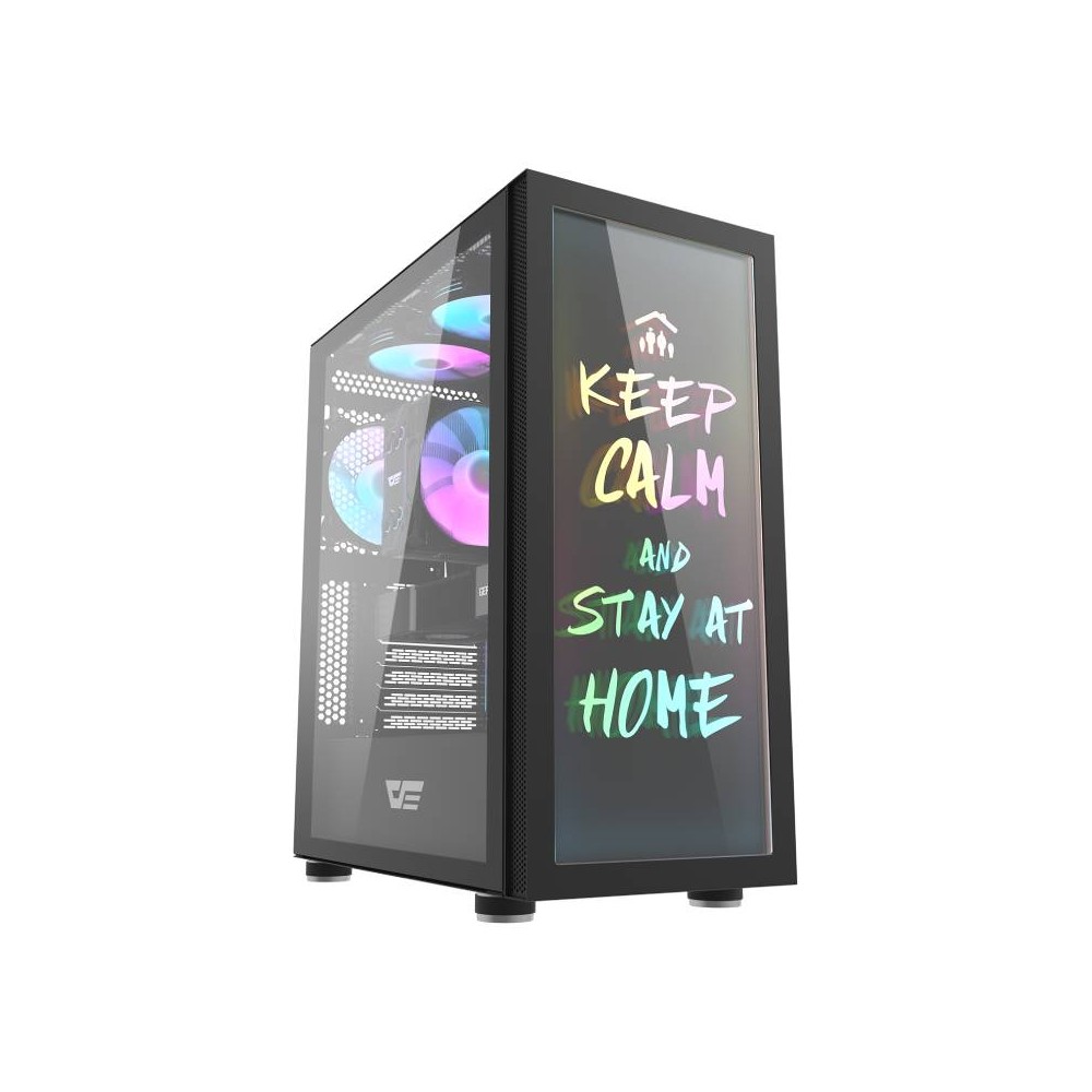 เคสคอมพิวเตอร์ DARKFLASH Computer Case DK210 TG Black - Graffiti