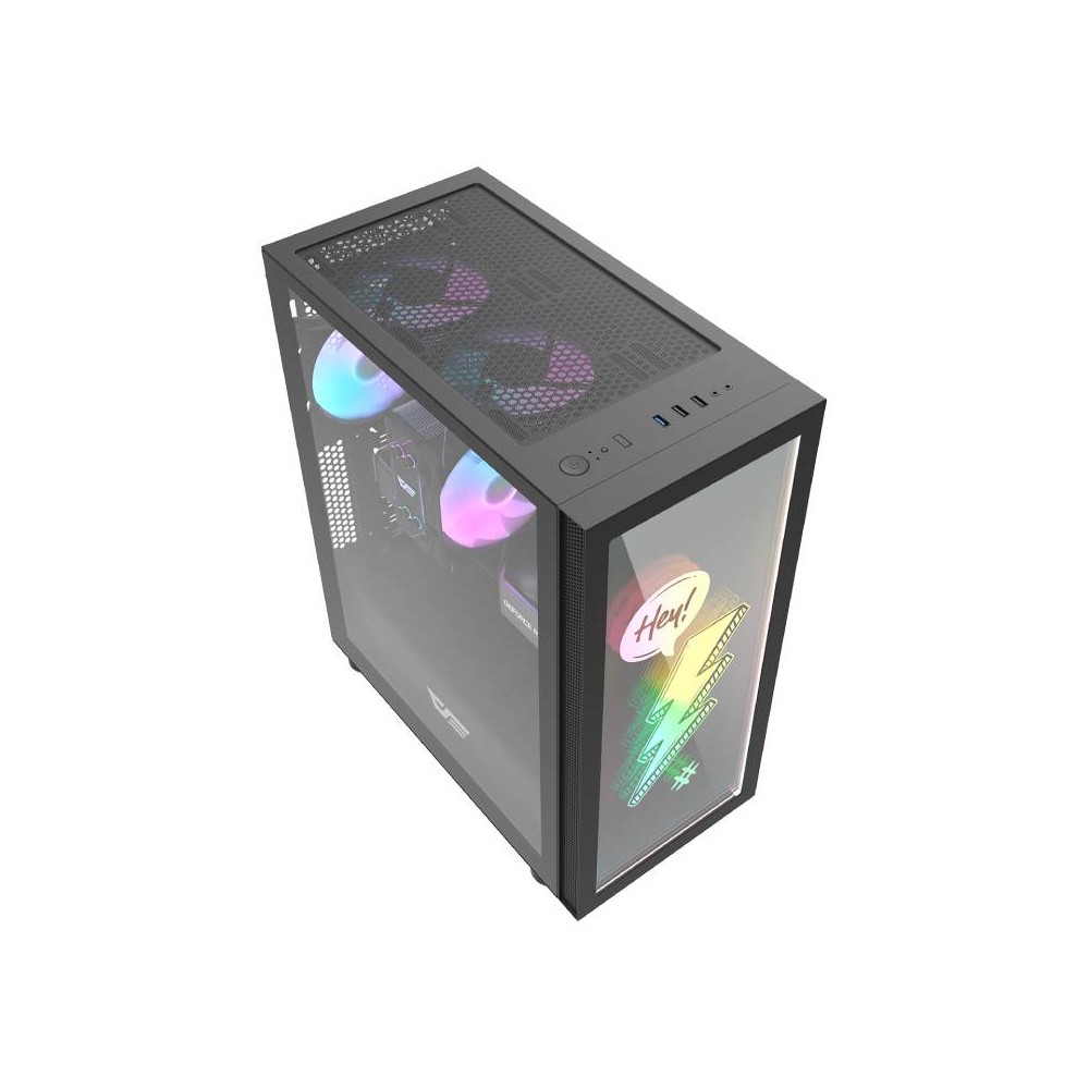 เคสคอมพิวเตอร์ DARKFLASH Computer Case DK210 TG Black - Graffiti