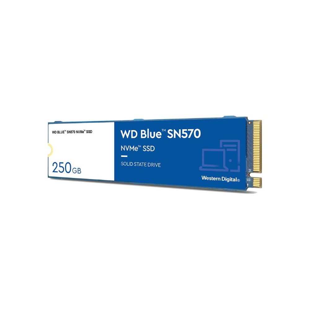 WD SSD 250GB M.2 PCle/NVme R3300MB/s W1200MB/s Blue - 5 Year (SN570)
