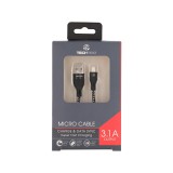 สายชาร์จ TECHPRO USB-A to Micro 1 เมตร Black/White