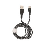 สายชาร์จ TECHPRO USB-A to USB-C 1 เมตร Black/White