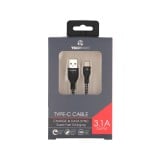 สายชาร์จ TECHPRO USB-A to USB-C 1 เมตร Black/White