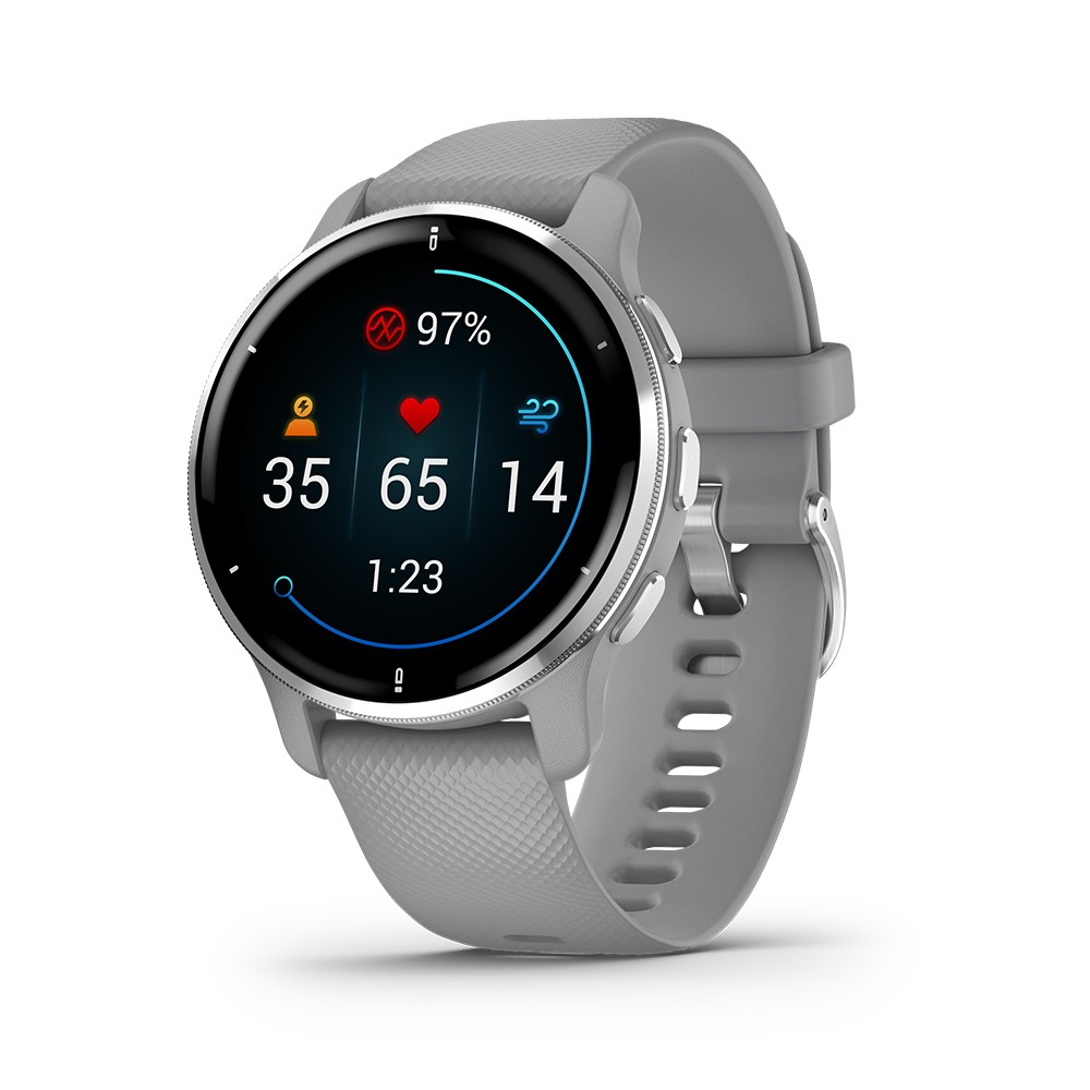สมาร์ทวอทช์ Garmin Venu 2 Plus (RB) Passivated Powder Gray Band