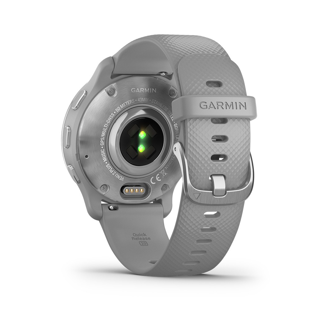 สมาร์ทวอทช์ Garmin Venu 2 Plus (RB) Passivated Powder Gray Band