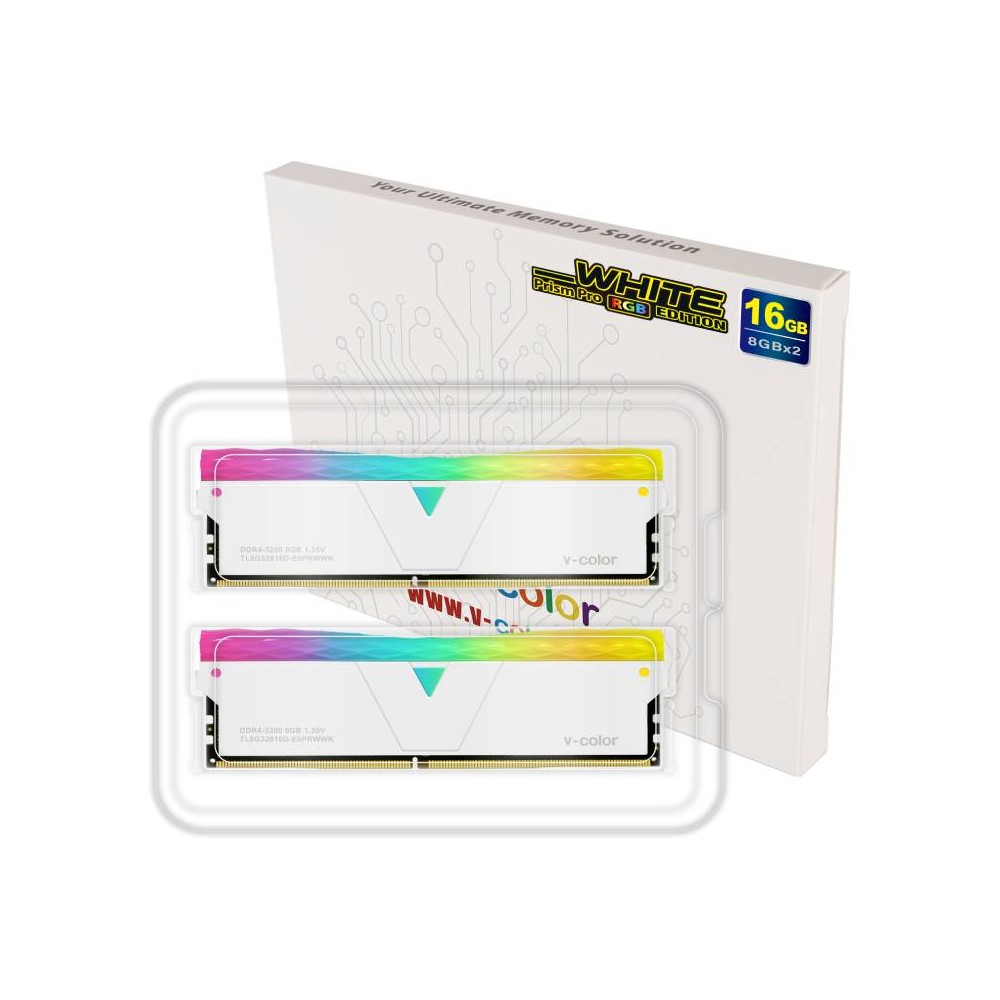 Ram Prv Color แรมพีซี v-color Ram PC DDR4 16GB/3200MHz CL16 (8GBx2) Prism Pro RGB ...