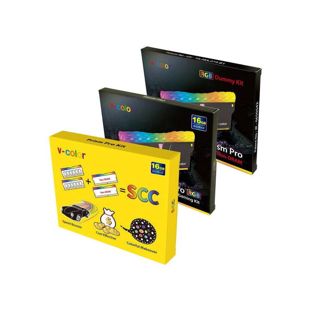 Ram Prv Color แรมพีซี v-color Ram PC DDR4 16GB/3200MHz CL16 (8GB x2+Dummy x2) Prism ...