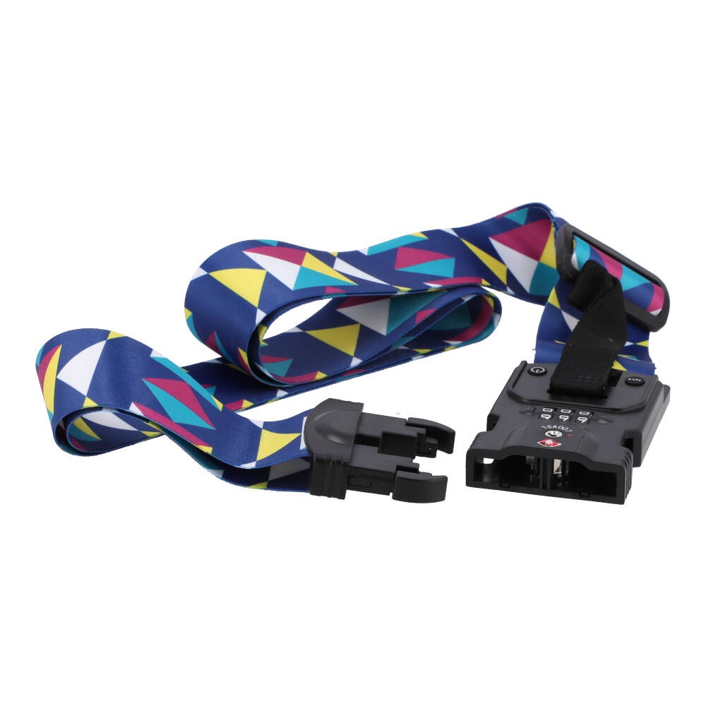 สายรัดกระเป๋าเดินทาง TECHPRO Luggage Suitcase Straps TSA Lock with Weighing Function - Blue pattern