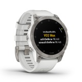 สมาร์ทวอทช์ Garmin Epix Sapphire White Titanium with Silicone Band