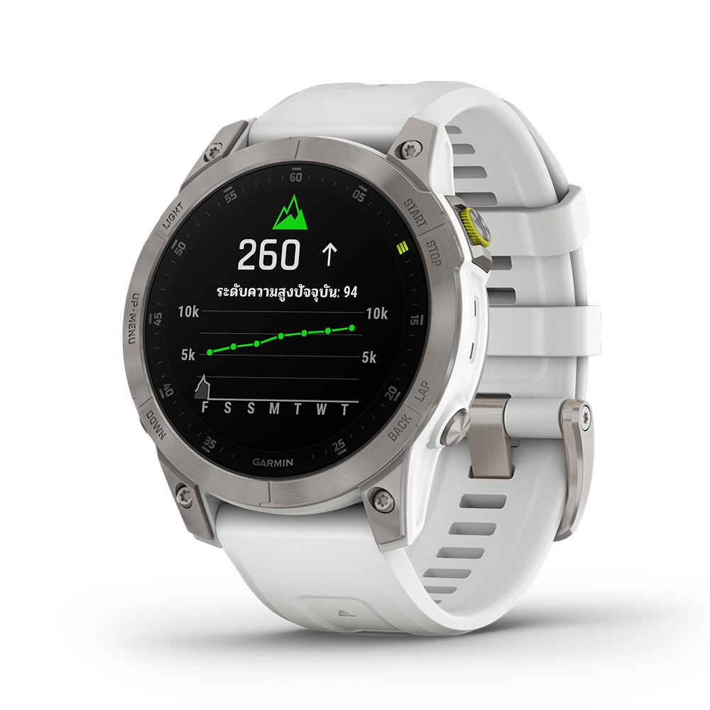 สมาร์ทวอทช์ Garmin Epix Sapphire White Titanium with Silicone Band