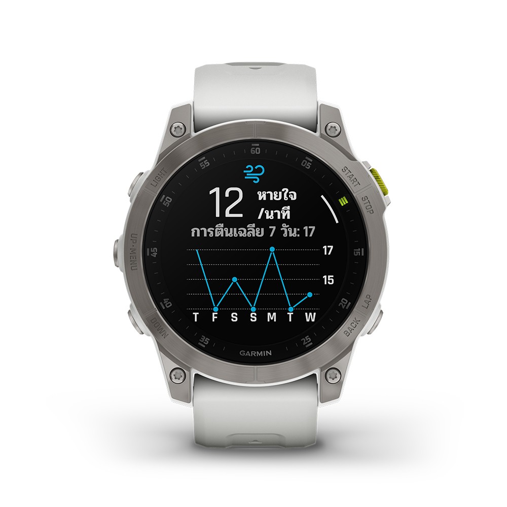 สมาร์ทวอทช์ Garmin Epix Sapphire White Titanium with Silicone Band