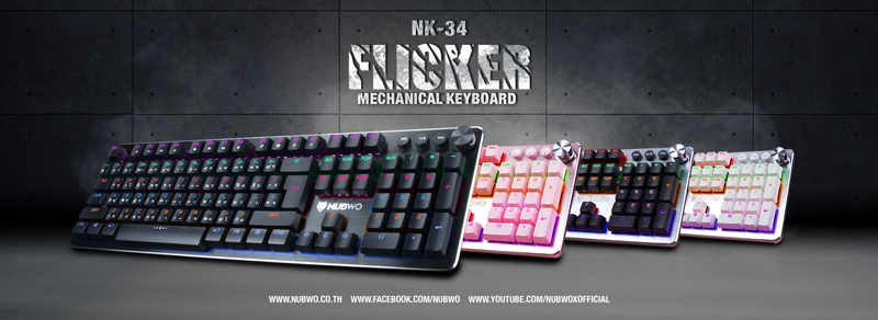 nubwo nk34 flicker mechanical keyboard blue switch