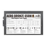 AeroCool Power Supply AERO 650M 650watt 80+Bronze