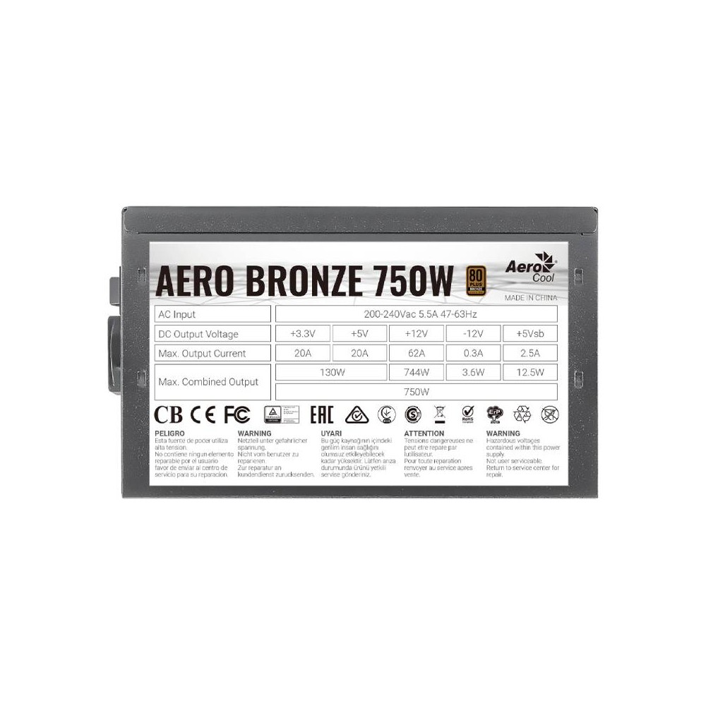 AeroCool Power Supply AERO 750M 750Watt 80+Bronze