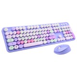 เมาส์และคีย์บอร์ดไร้สาย MOFii Wireless Mouse + Keyboard Sweet Mixed Purple (TH/EN)