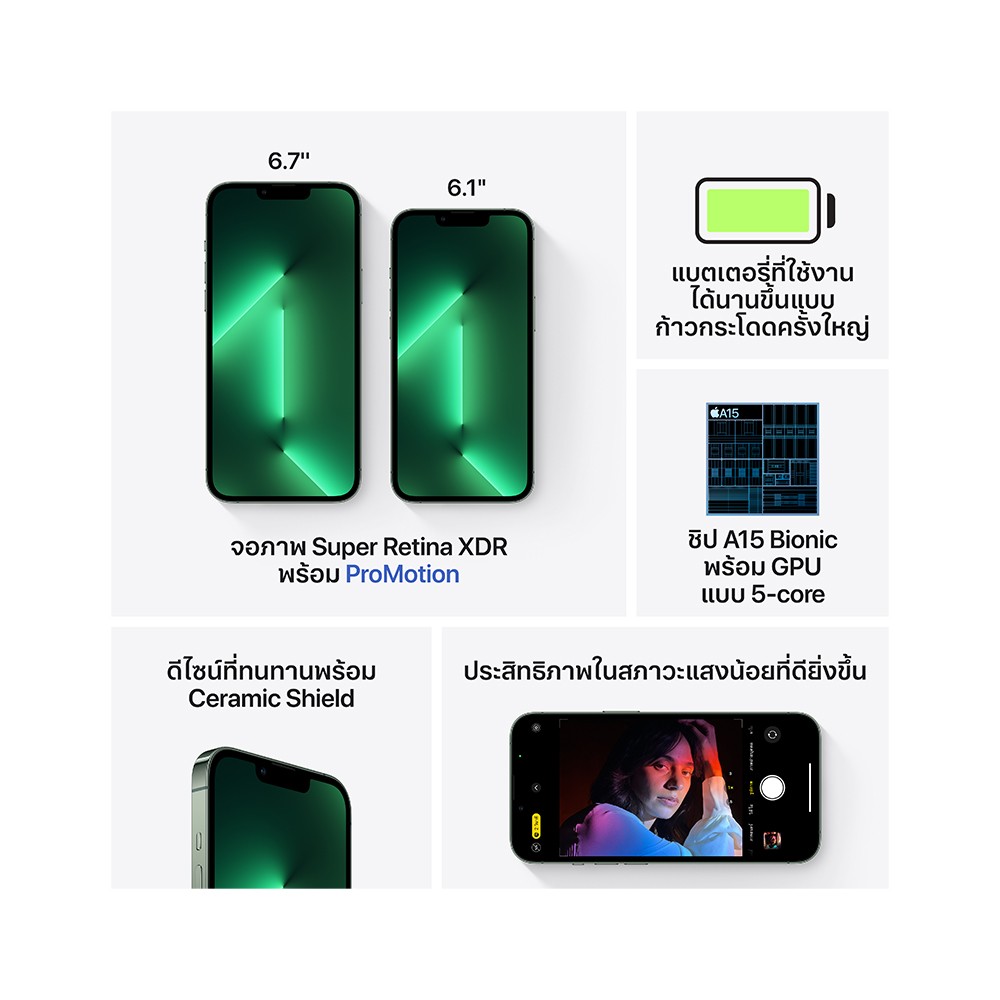 ใหม่ล่าสุด Apple Iphone 13 Pro 512gb Alpine Green