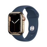 Apple Watch Series 7 GPS + Cellular 41mm Gold Stainless Steel with Abyss Blue Sport Band