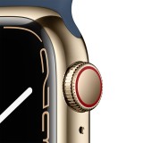Apple Watch Series 7 GPS + Cellular 41mm Gold Stainless Steel with Abyss Blue Sport Band