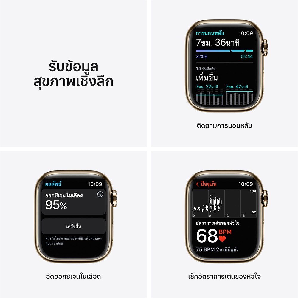 Apple Watch Series 7 GPS + Cellular 41mm Gold Stainless Steel with Abyss Blue Sport Band
