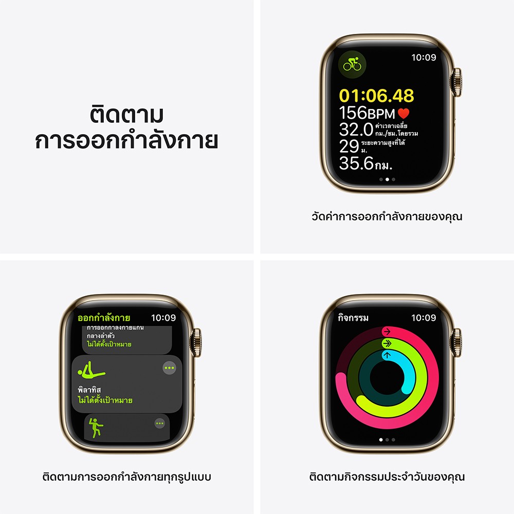 Apple Watch Series 7 GPS + Cellular 41mm Gold Stainless Steel with Abyss Blue Sport Band