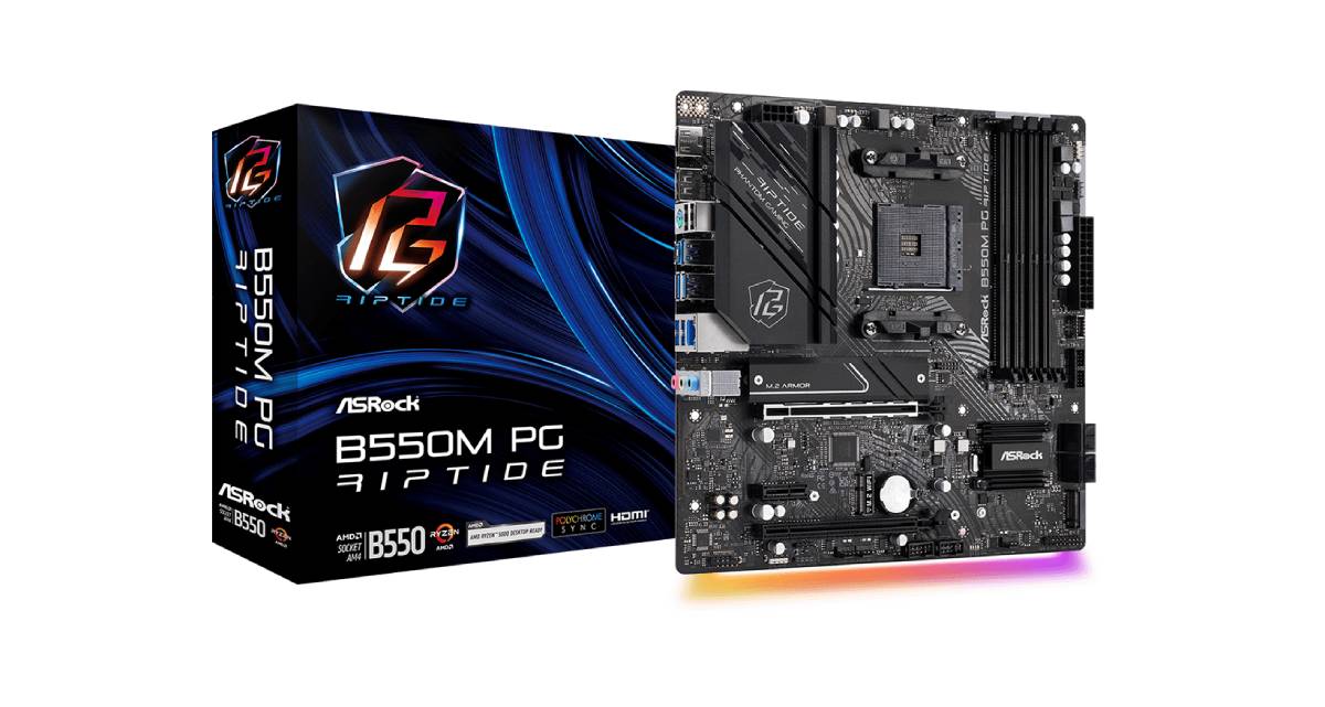 เมนบอร์ด ASRock Mainboard B550M PG Riptide AM4