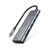 Raycue Port Hub 6-in-1 USB-C to 3x USB-A + SD/TF + HDMI (HXD-RC2601) Silver