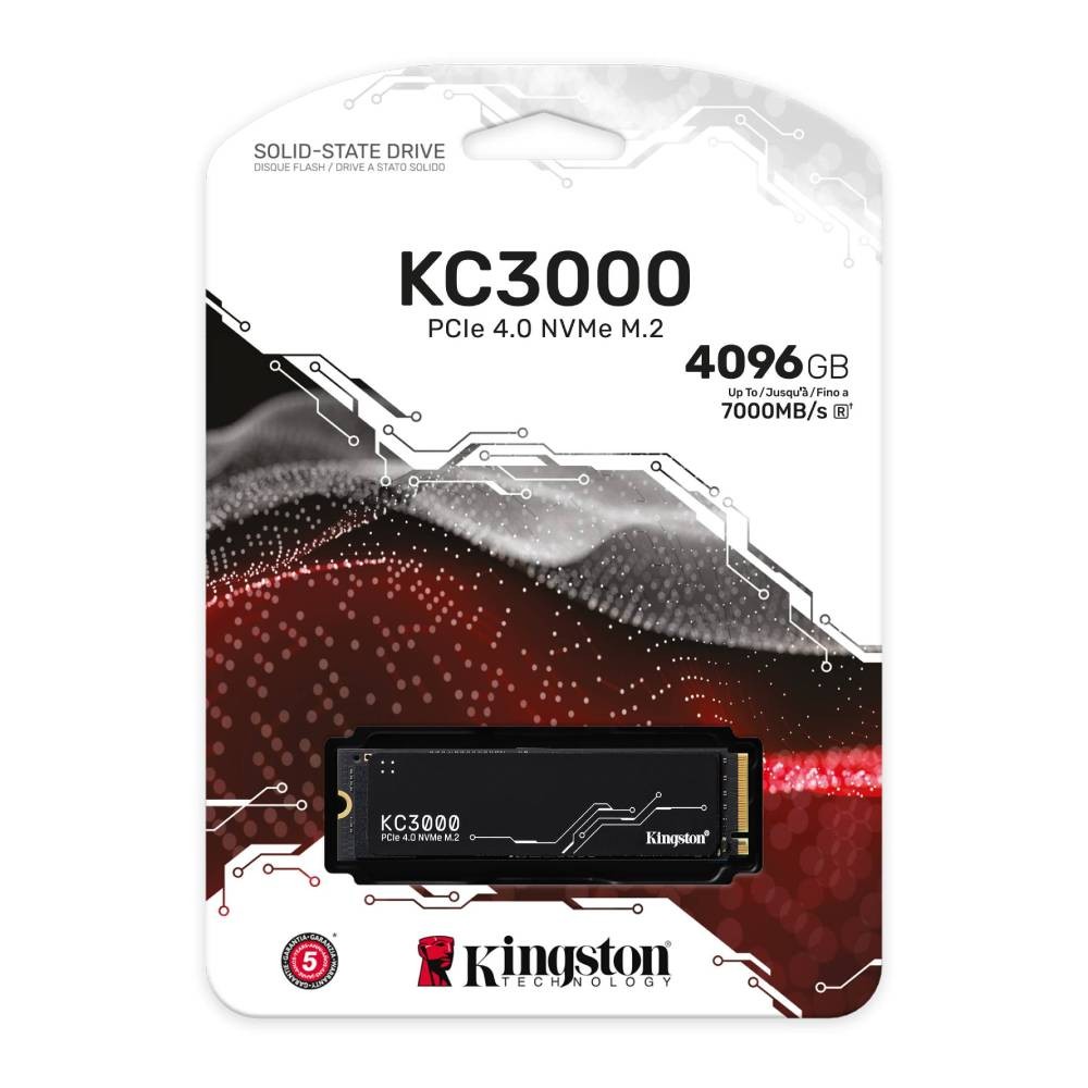 การ์ดเอสเอสดี Kingston SSD KC3000D 4096GB M.2 4.0 NVMe/PCIe R7000MB/s W7000MB/s - 5Year