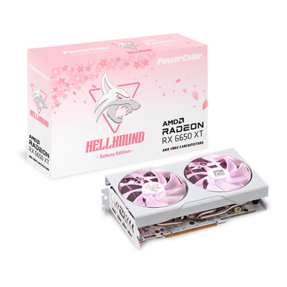 การ์ดจอ Power Color AMD Hellhound Sakura Radeon RX 6650 XT 8GB GDDR6 128-bit