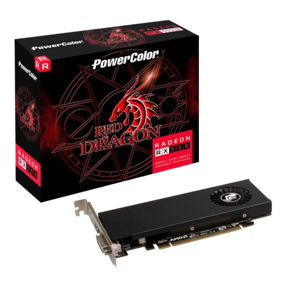 การ์ดจอ POWER COLOR Red Dragon Radeon RX 550 Low Profile 4GB GDDR5 128-bit