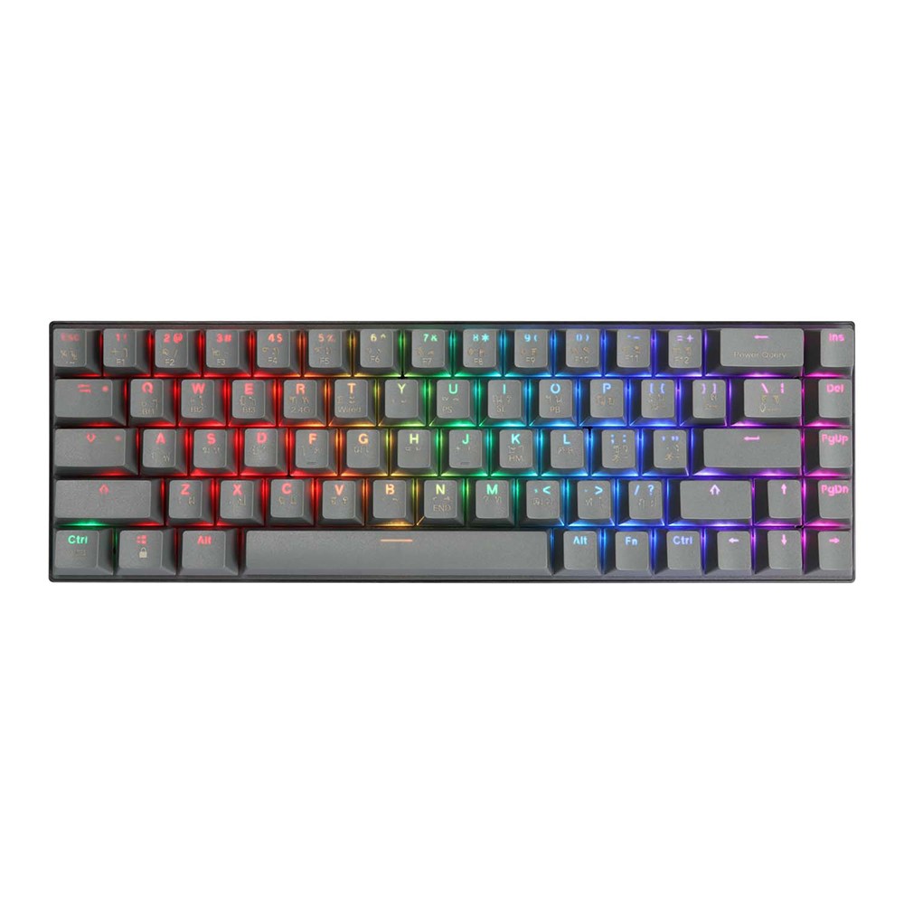 คีย์บอร์ดเกมมิ่ง Tsunami Gaming Keyboard MK-68 Cement Gray Blue Switch