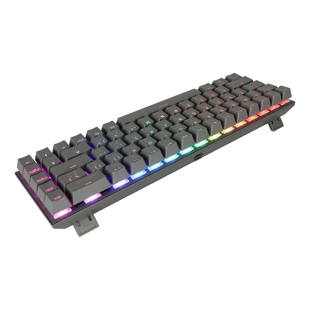 คีย์บอร์ดเกมมิ่ง Tsunami Gaming Keyboard MK-68 Cement Gray Blue Switch