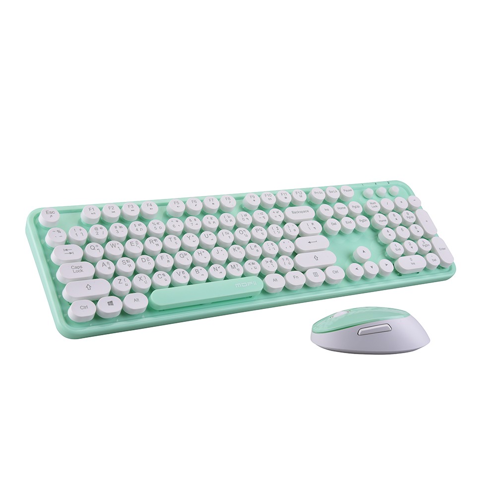 เมาส์และคีย์บอร์ดไร้สาย MOFii Wireless Mouse + Keyboard Sweet Plus Green