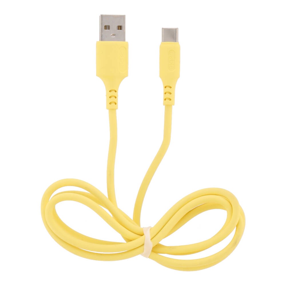 สายชาร์จ QPLUS USB-A to USB-C (2.4A) 1 เมตร Yellow/Candy
