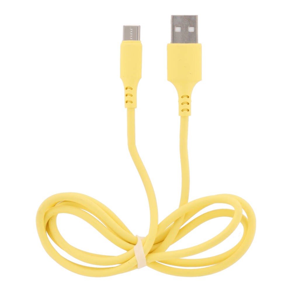 สายชาร์จ QPLUS USB-A to USB-C (2.4A) 1 เมตร Yellow/Candy