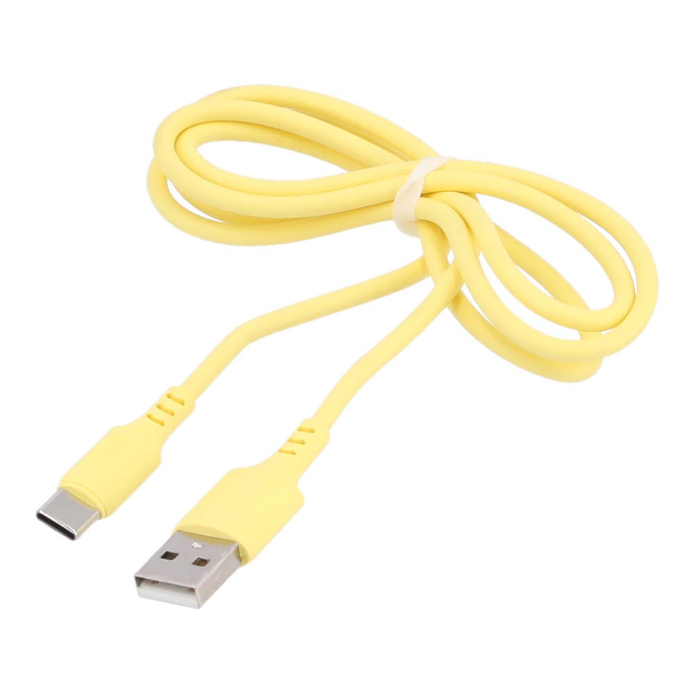 สายชาร์จ QPLUS USB-A to USB-C (2.4A) 1 เมตร Yellow/Candy