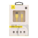 สายชาร์จ QPLUS USB-A to USB-C (2.4A) 1 เมตร Yellow/Candy