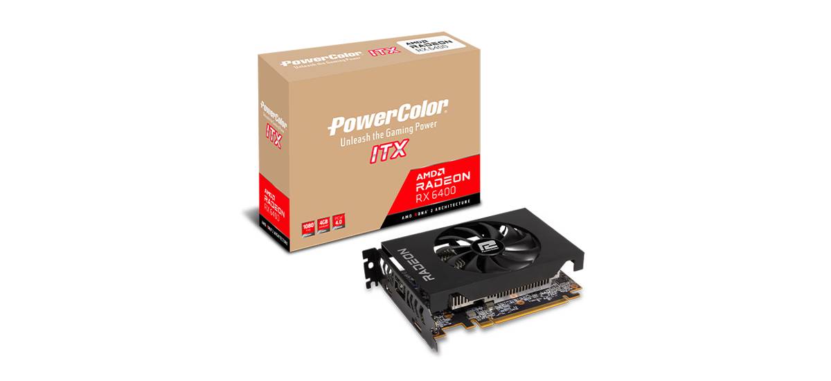 กราฟฟิคการ์ด Power Color VGA AMD Radeon RX 6400 ITX 4GB GDDR6 64-bit