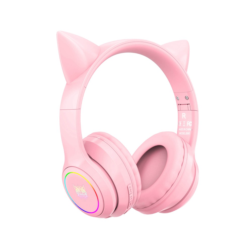 หูฟังเกมมิ่ง Onikuma Gaming Headset B90 RGB Cat Ear Bluetooth 5.0 Pink