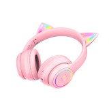 หูฟังเกมมิ่ง Onikuma Gaming Headset B90 RGB Cat Ear Bluetooth 5.0 Pink