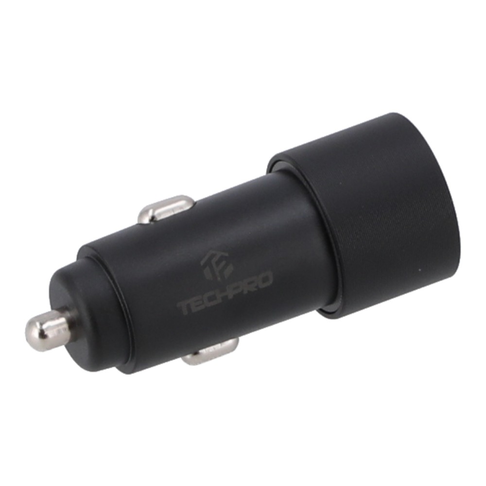 ที่ชาร์จแบตในรถ TECHPRO 4.8A Dual-port 2 USB-A Colorful LED Light - Black