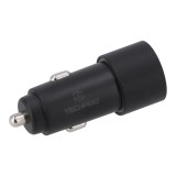 ที่ชาร์จแบตในรถ TECHPRO 4.8A Dual-port 2 USB-A Colorful LED Light - Black
