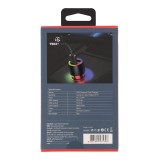 ที่ชาร์จแบตในรถ TECHPRO 4.8A Dual-port 2 USB-A Colorful LED Light - Black