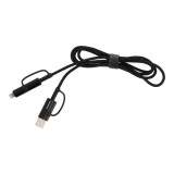 TECHPRO 4in1 multifunction Data Cable 1.2M - Black