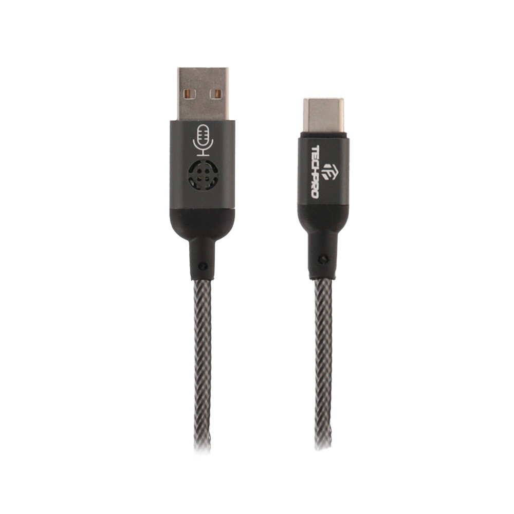 TECHPRO Voice Control LED Light Data Cable USB-A to Lightning(1.2m) - Gray