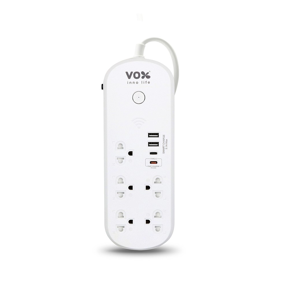ปลั๊กไฟ VOX Nova iOT 1 Switch 5 Outlet 2 USB 1 Type-C 1 PD20W Fast Charge 3M.