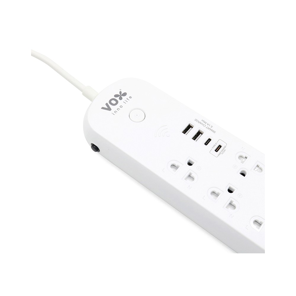 ปลั๊กไฟ VOX Nova iOT 1 Switch 5 Outlet 2 USB 1 Type-C 1 PD20W Fast Charge 3M.
