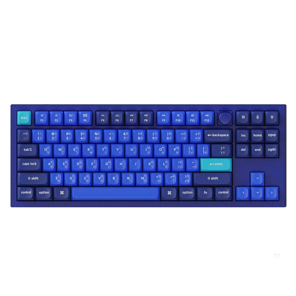 Keychron Gaming Keyboard Q3 Hot swap RGB Backlight Knob - Blue frame-A Red switch Th
