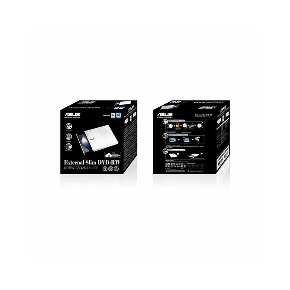ไดรฟ์ดีวีดี Asus Optical Drive External SDRW-08D2S-U White