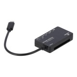 TECHPRO Port Hub Mul-Function 6 in 1 Type-C Card Reader Black
