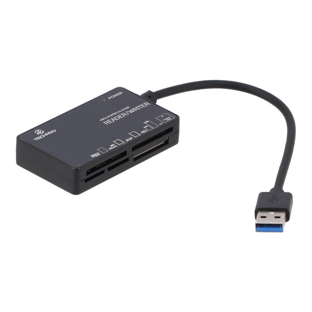 TECHPRO Port Hub Mul-Function 6 in 1 USB-A Card Reader - Black