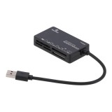 TECHPRO Port Hub Mul-Function 6 in 1 USB-A Card Reader - Black